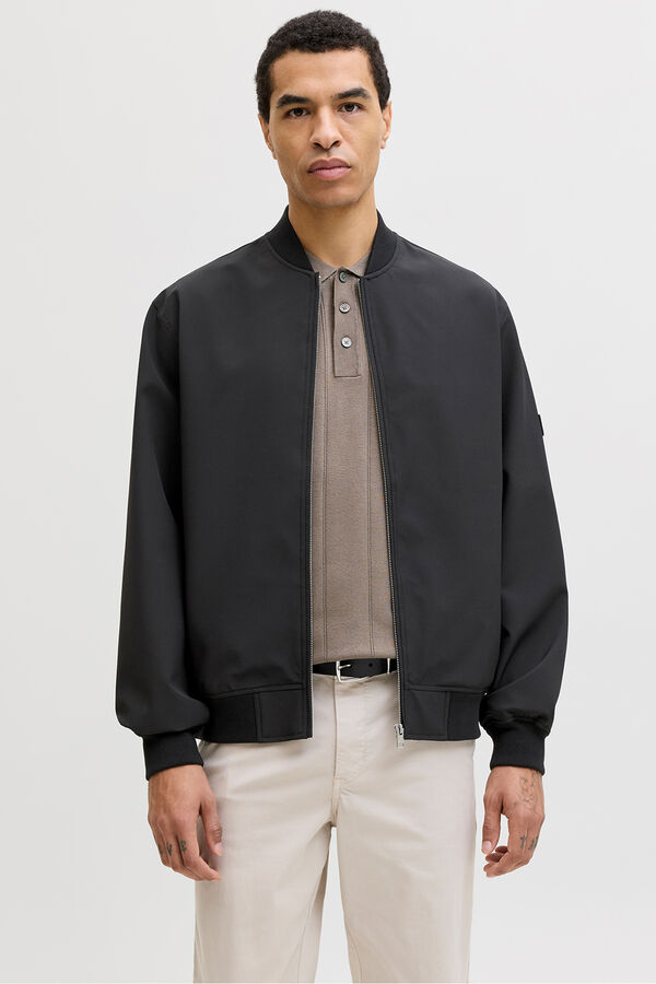 Jack & Jones Blus&atilde;o bomber b&aacute;sico Preto