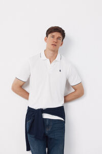 Cortefiel Coolmax&reg; jacquard collar polo shirt