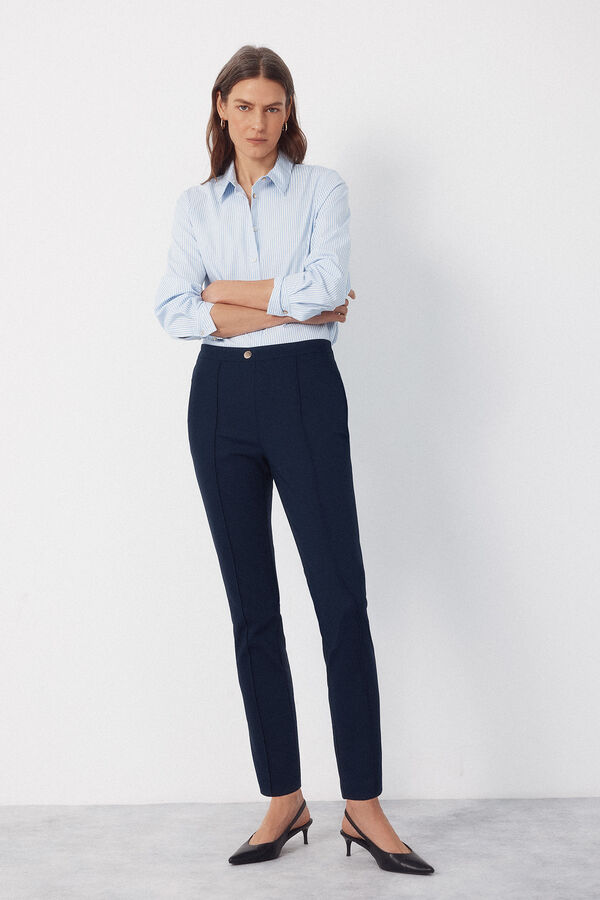 Cortefiel Skinny stretch trousers Navy