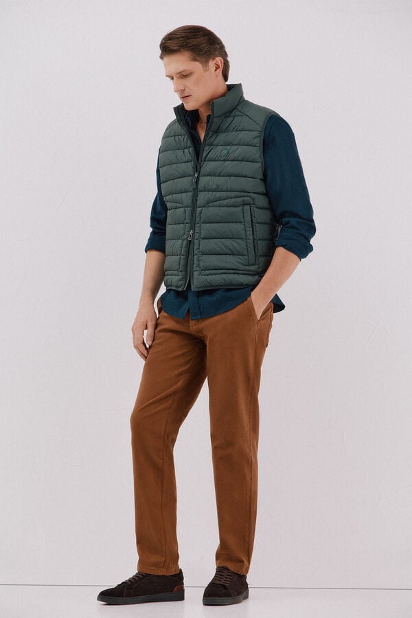 Cortefiel Ultra-light quilted gilet Dark green