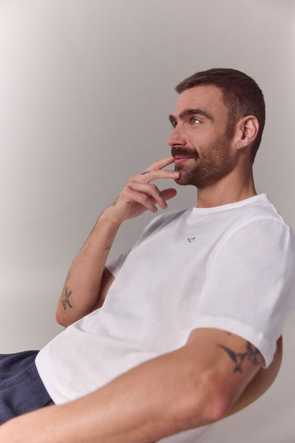 OOTO Camiseta b&aacute;sica ligera Blanco