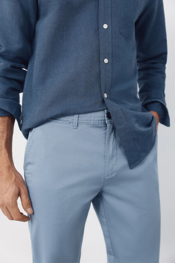 Cortefiel Regular fit chinos Blue