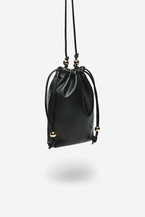 Cortefiel Gathered phone pouch Black