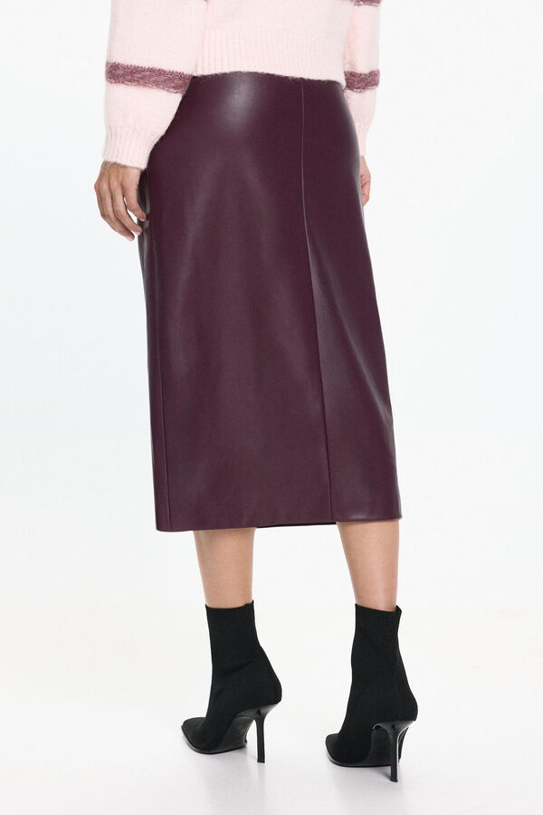 Vero Moda Saia longa de couro sintético Roxo