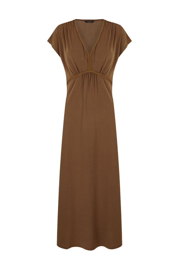 Cortefiel Vestido estampado tran&ccedil;a Verde