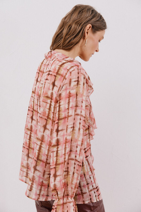 Cortefiel Flounced front blouse Printed white
