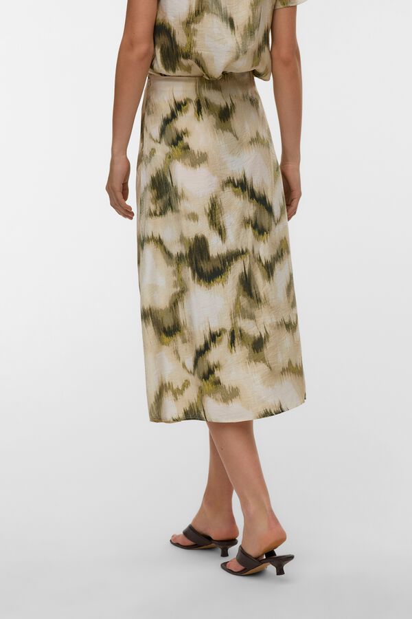 Vero Moda Satin-finish 7/8 skirt Green
