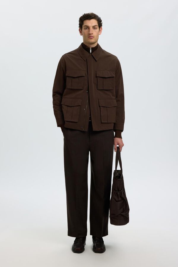 Selected Casaco field multibolsos Castanho