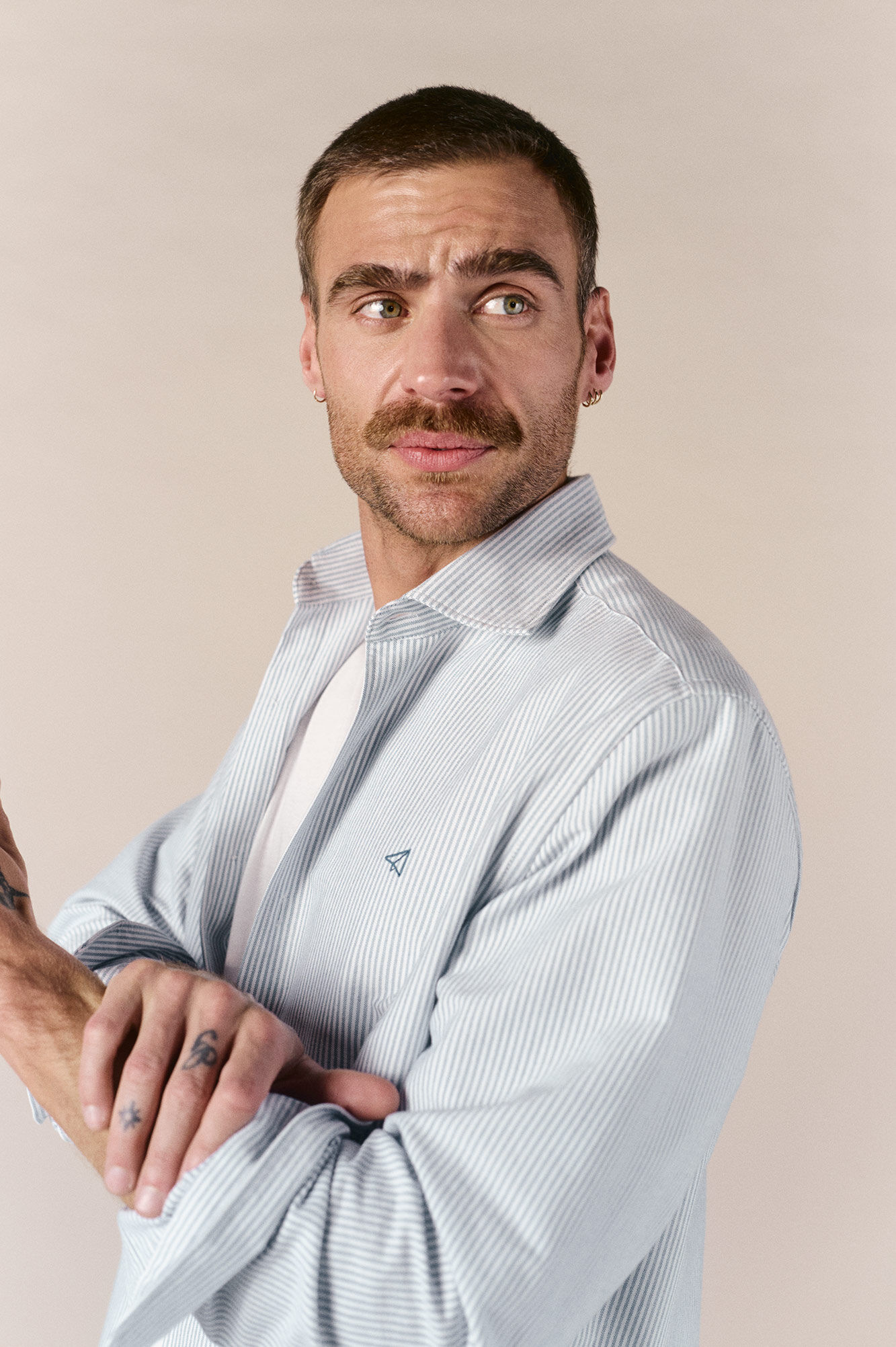 OOTO Camisa oxford manga comprida com listras candela