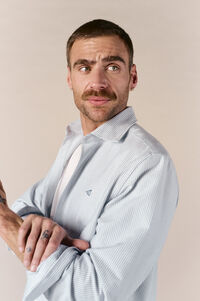 OOTO Camisa oxford manga comprida com listras candela