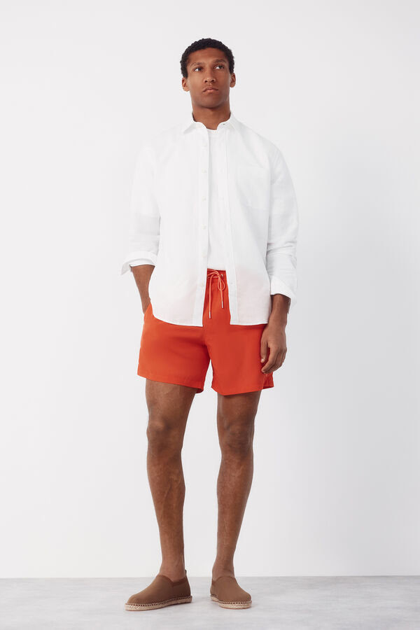 Cortefiel Plain basic swimwear Coral