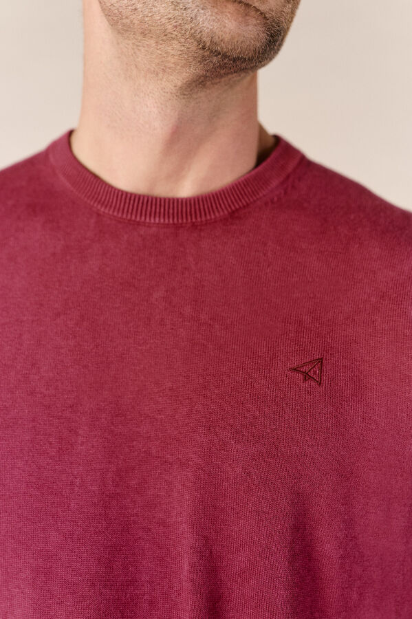 OOTO Camisola gola redonda em algod&atilde;o lavado Granada