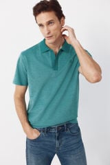 Cortefiel Textured polo shirt Green