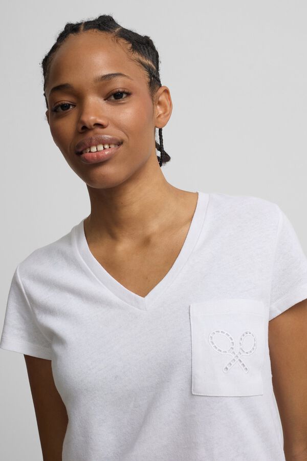 Silbon T-shirt bolso raquete Branco