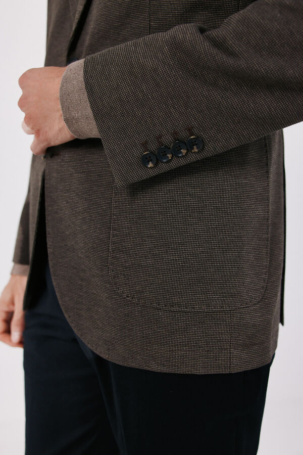 Cortefiel Toasted serge knit blazer Brown
