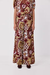 Cortefiel Printed wide-leg trousers Printed white