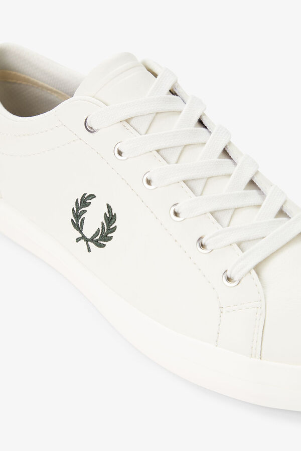 Fred Perry T&ecirc;nis de pele b&aacute;sico Branco