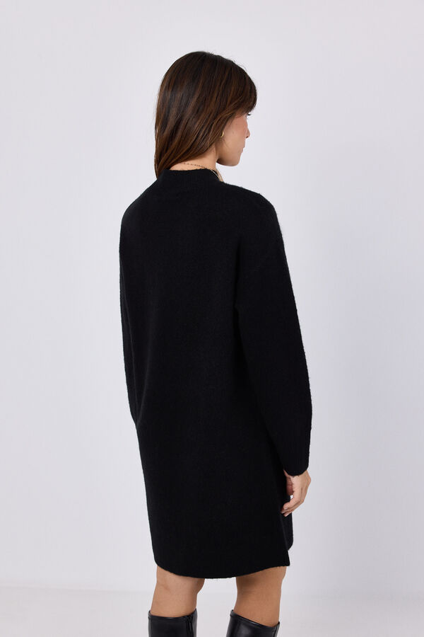 Cortefiel Long knit jumper Black