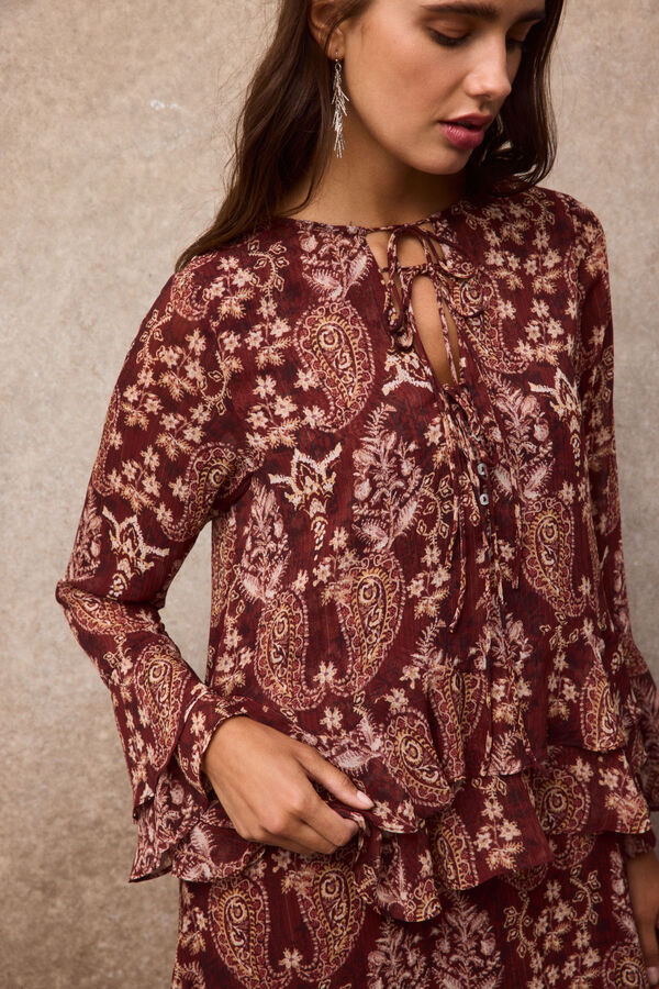 Slowlove Printed fluid dress Printed red