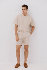 Cortefiel Adjustable lightweight chinos bermuda Beige