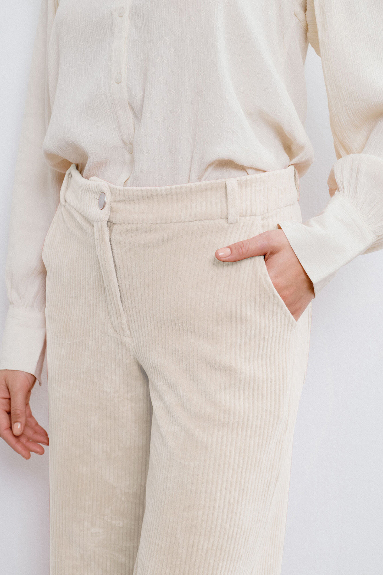 Vila Cal&ccedil;a compridas de veludo cotel&ecirc;