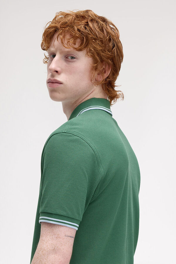 Fred Perry Polo piqué masculina de manga curta Verde