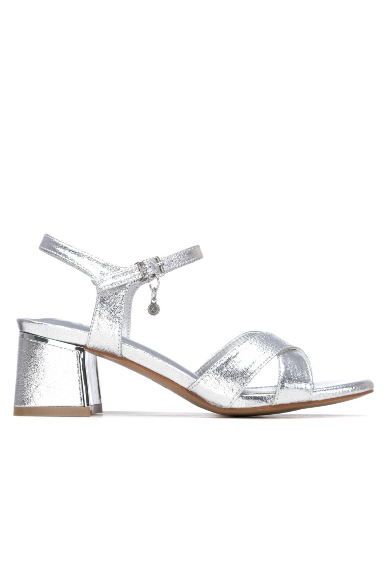 XTI Metallic cross-strap heeled sandal
