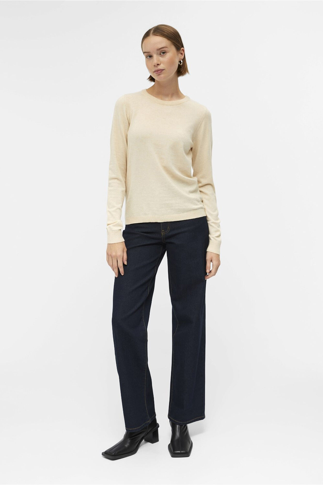 Object Camisola de malha, manga comprida e gola redonda