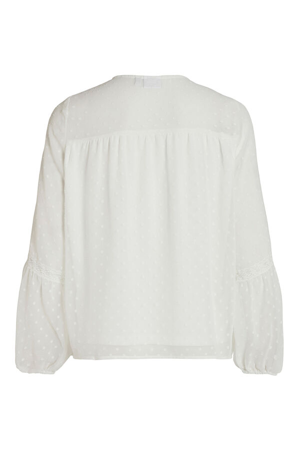 Vila Blusa plumeti de manga comprida Branco