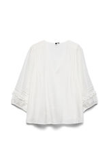 Vero Moda Curve Blusa fluida com manga a tr&ecirc;s quartos Branco
