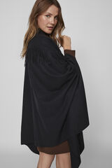 Vila Poncho franjas Preto