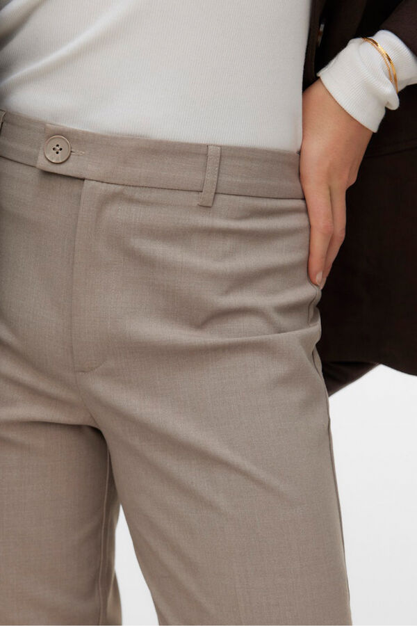 Vero Moda Cal&ccedil;a reta de alfaiataria Tostado