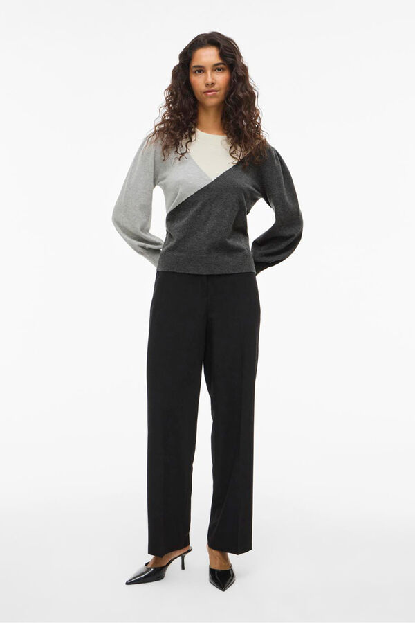 Vila Camisola de malha com viscose Cinzento