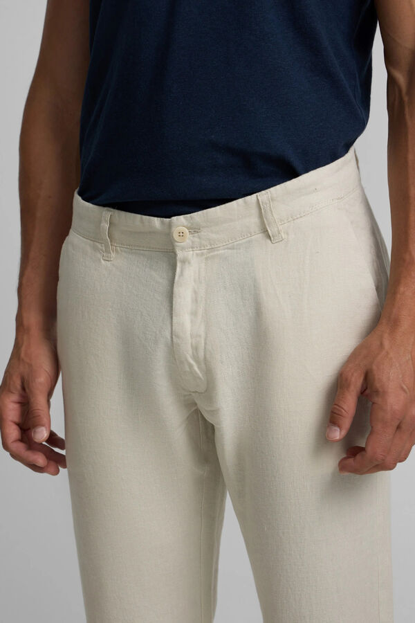 Silbon Cal&ccedil;a desportiva chino em linho Tostado