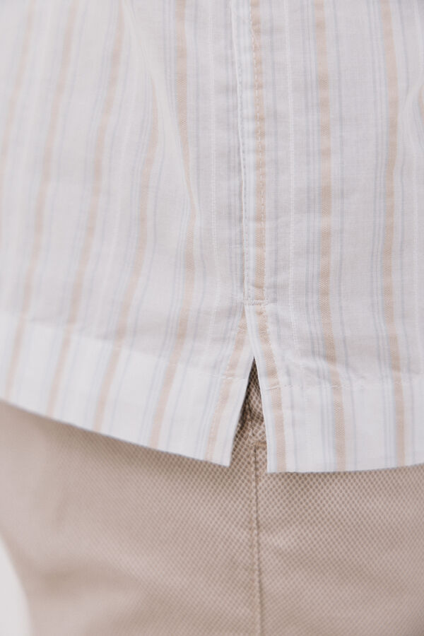 Cortefiel short sleeve striped shirt White
