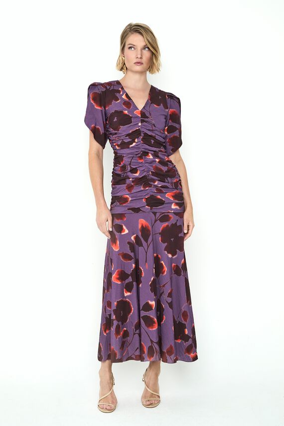 Vestido estampado de invitada Flora