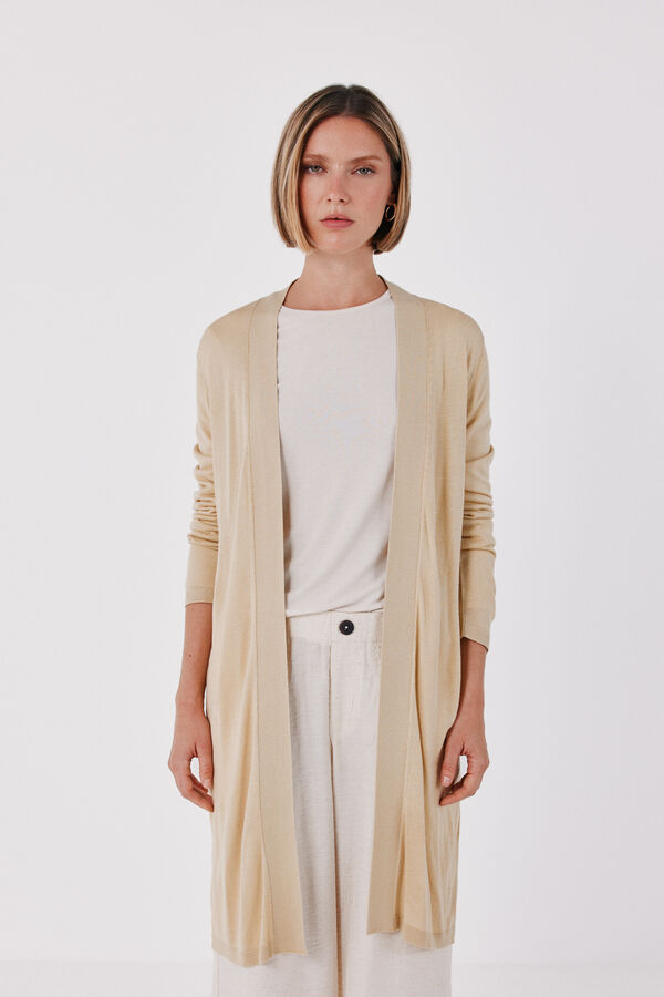 Cortefiel Fine knit jacket Nude