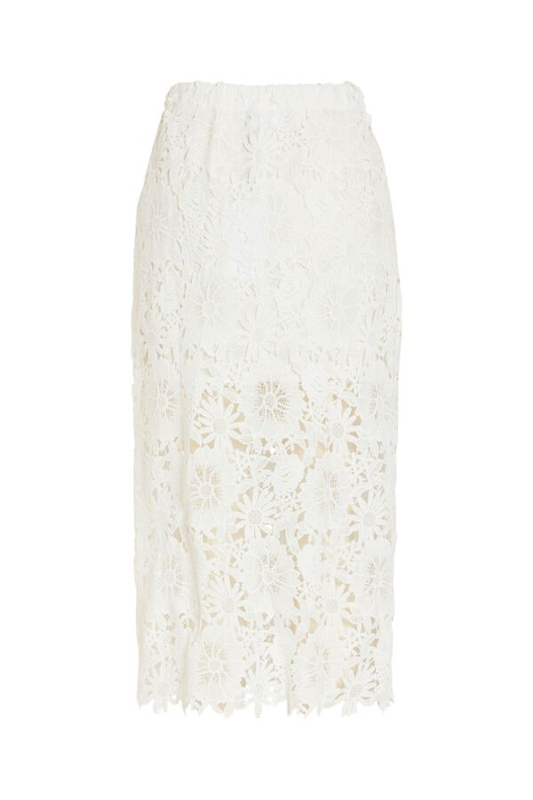 Vila Saia midi com renda Branco