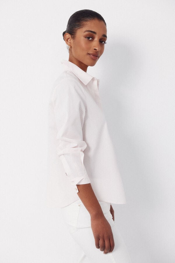 Cortefiel Poplin shirt Blue