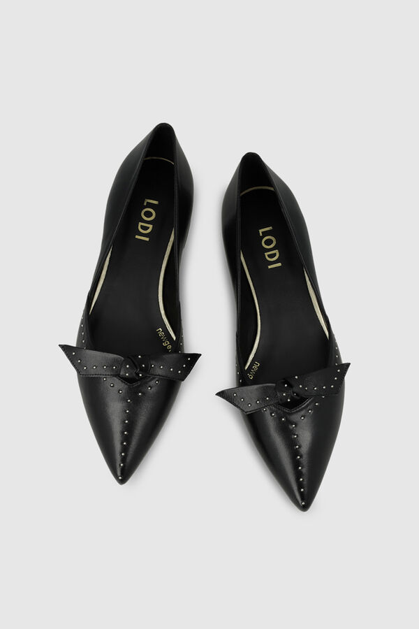 Lodi Sabrinas em couro e tachas Preto