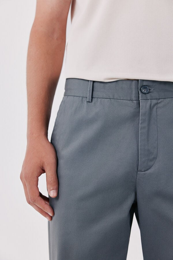 Cortefiel Print regular chinos Dark grey