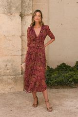 Pol&iacute;n Et Moi Venus guest dress Maroon