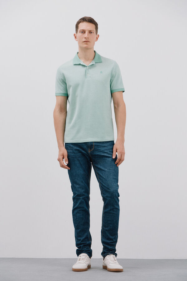 Cortefiel Oxford polo shirt Green