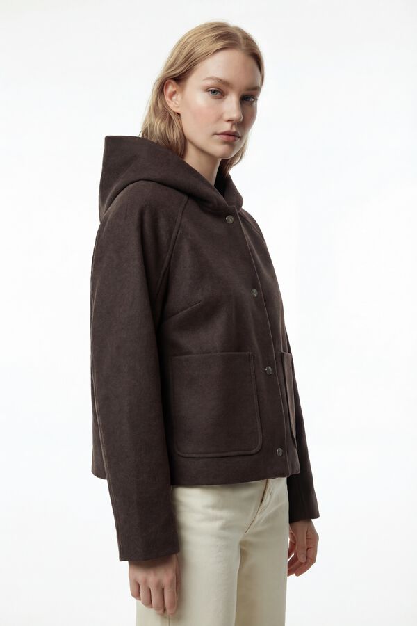 Vero Moda Short cloth coat Dark brown