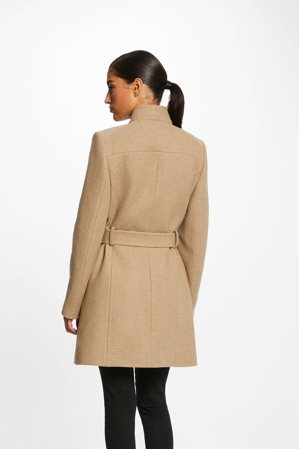 Morgan Loose-fitting coat with belt Beige