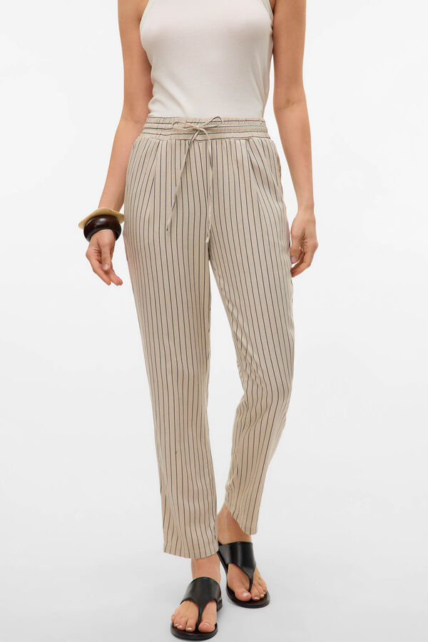 Vero Moda Pantalón largo ancho de lino Cinzento