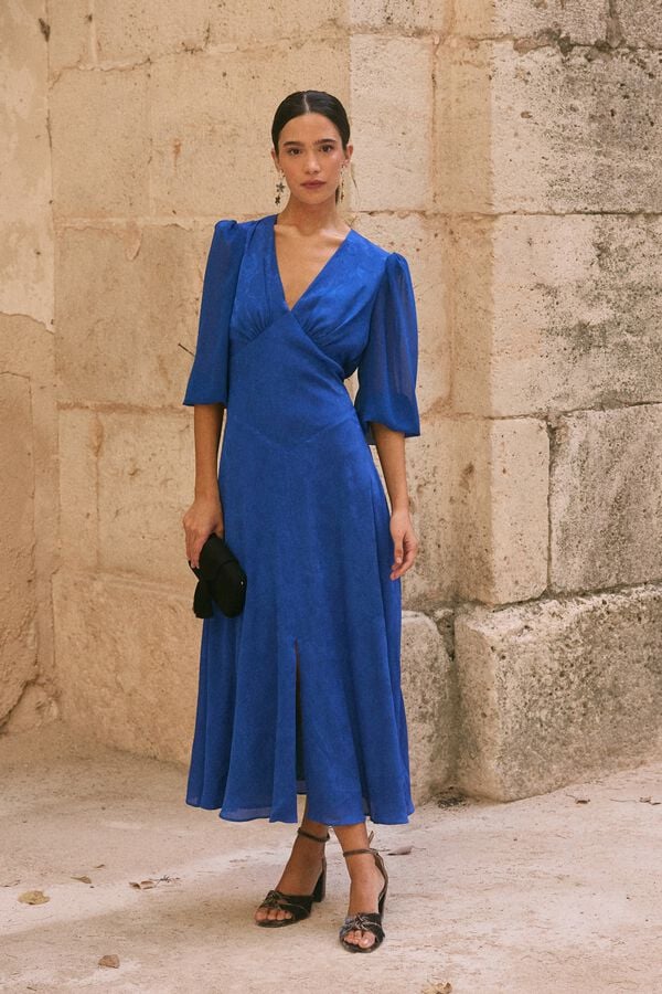 Pol&iacute;n Et Moi Vestido de convidada Azalea Azul