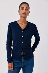 Cortefiel Basic knit jacket Navy