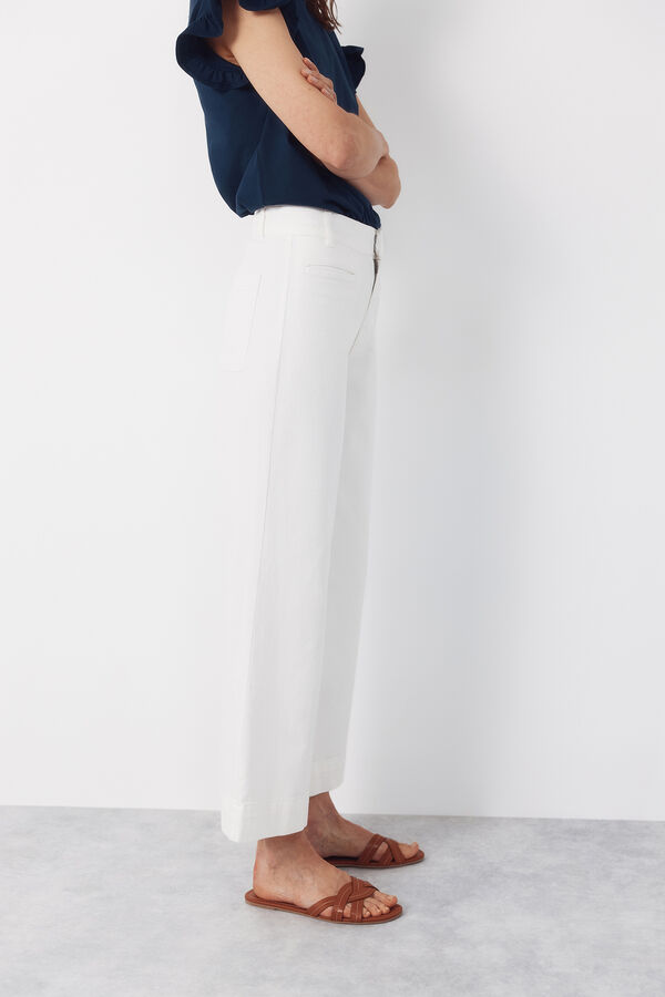 Cortefiel Piping trousers White
