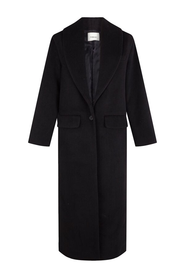 Slowlove Sobretudo longo com gola xale Preto